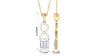 Art Deco Moissanite Infinity Pendant Necklace