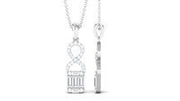 Art Deco Moissanite Infinity Pendant Necklace