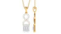 Art Deco Moissanite Infinity Pendant Necklace