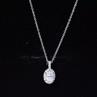 4X6 MM Oval Moissanite Bridal Pendant Necklace
