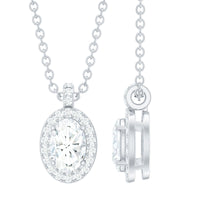 4X6 MM Oval Moissanite Bridal Pendant Necklace
