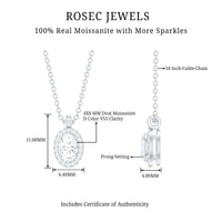 4X6 MM Oval Moissanite Bridal Pendant Necklace