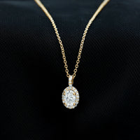 4X6 MM Oval Moissanite Bridal Pendant Necklace