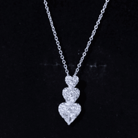 Certified Moissanite Dangle Heart Pendant Necklace