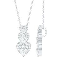 Certified Moissanite Dangle Heart Pendant Necklace