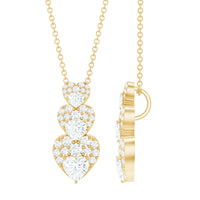 Certified Cubic Zirconia Heart Valentines Day Necklace for Women