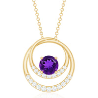 Natural 1.2 Carat Amethyst Eternity Necklace with Diamond