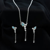 Natural Ethiopian Opal Teardrop Necklace Set with Certificate
