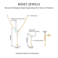 Natural Ethiopian Opal Teardrop Necklace Set with Certificate