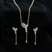 Natural Ethiopian Opal Teardrop Necklace Set with Certificate