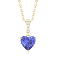 0.9 Carat Solitaire Tanzanite Heart Necklace with Diamond Bail