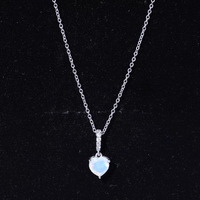 0.75 Carat Solitaire Ethiopian Opal Heart Locket Necklace