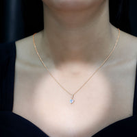 0.75 Carat Solitaire Ethiopian Opal Heart Locket Necklace