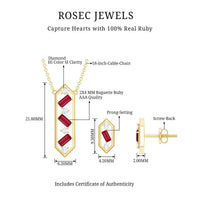 Genuine Ruby and Diamond Dangle jewelry Set