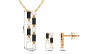 Real Black Onyx Diamond Designer Jewelry Set for Women
