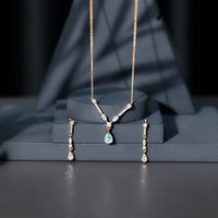 Natural Ethiopian Opal and Moissanite Teardrop Jewelry Set