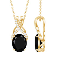 4 Carat Oval Lab Created Black Diamond Infinity Necklace With Chain
