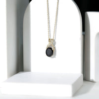 4 Carat Oval Lab Created Black Diamond Infinity Necklace With Chain