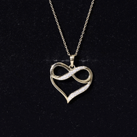 Certified Moissanite Infinity Heart Pendant Necklace