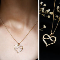 Certified Moissanite Infinity Heart Pendant Necklace