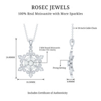 Vintage Inspired Moissanite Snowflake Pendant Necklace
