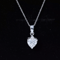Certified 2 Carat Moissanite Solitaire Heart Necklace