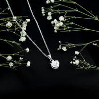 Certified 2 Carat Moissanite Solitaire Heart Necklace