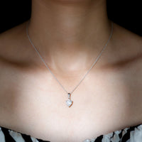 Certified 2 Carat Moissanite Solitaire Heart Necklace