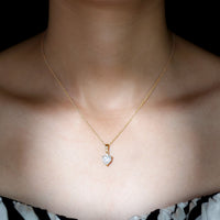 Certified 2 Carat Moissanite Solitaire Heart Necklace