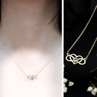 Certified Aquamarine Infinity and Heart Necklace