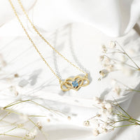 Certified Aquamarine Infinity and Heart Necklace