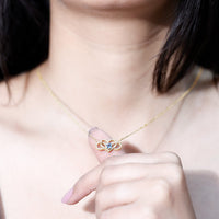 Certified Aquamarine Infinity and Heart Necklace