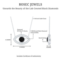 Gothic Lab Created Black Diamond Evil Eye Necklace With Diamond