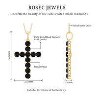 Lab Created Black Diamond Cross Pendant Necklace
