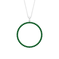 Emerald Eternity Pendant in Pave Setting