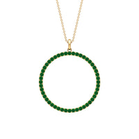 Emerald Eternity Pendant in Pave Setting