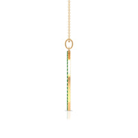 Emerald Eternity Pendant in Pave Setting