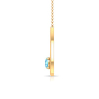 Real Aquamarine and Diamond Teardrop Necklace
