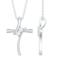 Diamond Cross Pendant Necklace for Women