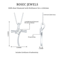 Diamond Cross Pendant Necklace for Women