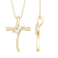 Diamond Cross Pendant Necklace for Women