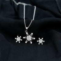 Certified Moissanite Snowflake Jewelry Set For Christmas