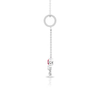 Ruby and Diamond Snowflake Dangle Pendant