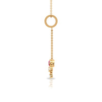 Ruby and Diamond Snowflake Dangle Pendant