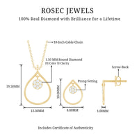 Diamond Wedding Necklace Earring Set for Bride