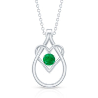 Round Shape 0.4 Carat Emerald Teardrop Heart Necklace