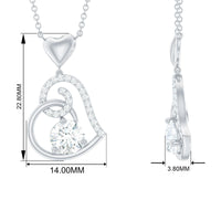Certified Moissanite Heart Drop Pendant for Women