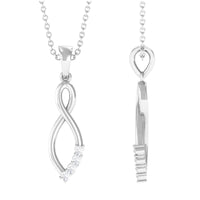 Natural Diamond Infinity Pendant Necklace for Women
