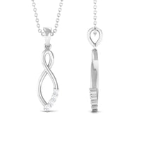 Natural Diamond Infinity Pendant Necklace for Women