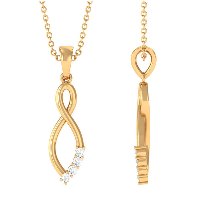 Natural diamond infinity pendant necklace for women by Rosec Jewels, showcasing a sparkling infinity charm with diamond accents.